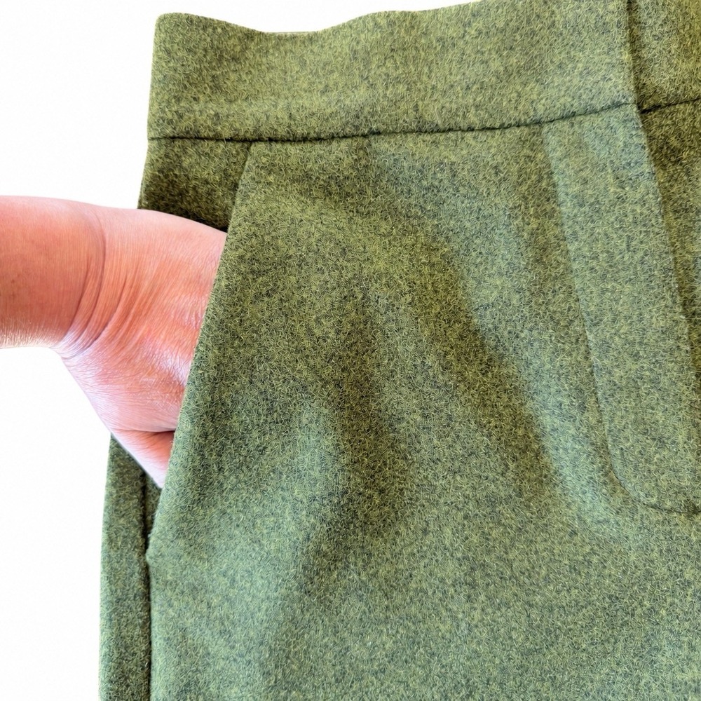 COS Women Green Boiled Wool Blend Wide Leg Cropped Trousers Pants EUR 32 US 2 - Picture 4 of 10